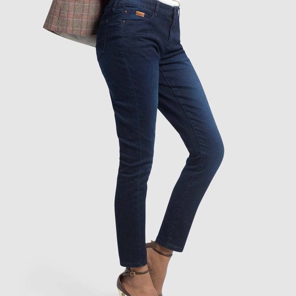 OLGYN Skinny Fit Stretch Dark Blue Denim Pant - Picture 3 of 5